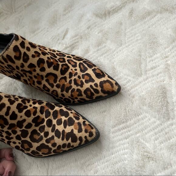 Dolce Vita Ira Leopard Calf Hair Heeled Mules - Picture 6 of 10